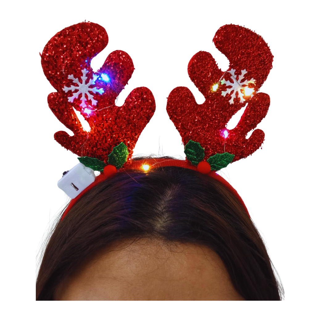 Diadema Reno con Luz LED - Accesorio Navideño