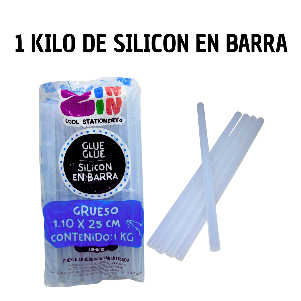 Barras de Silicón Grueso 1 Kilo - Manualidades Profesionales