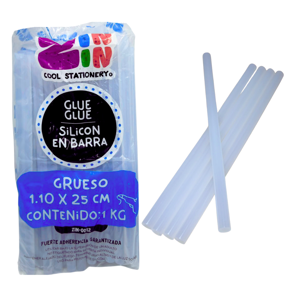Barras de Silicón Grueso 1 Kilo - Manualidades Profesionales