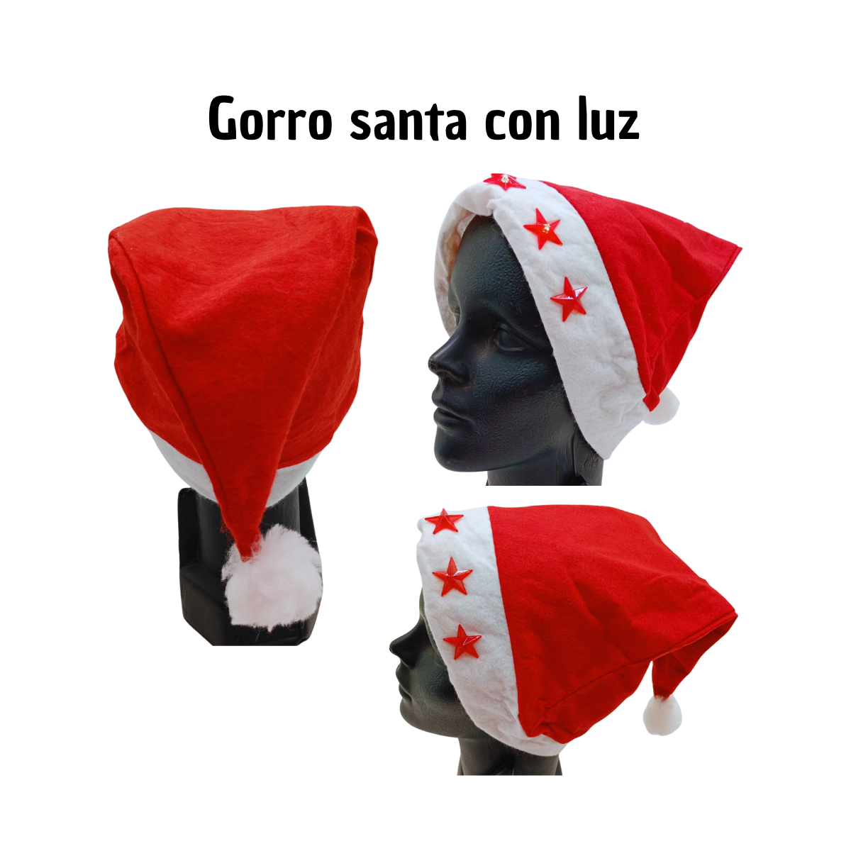 Gorro Navideño LED Premium - Santa con Luces