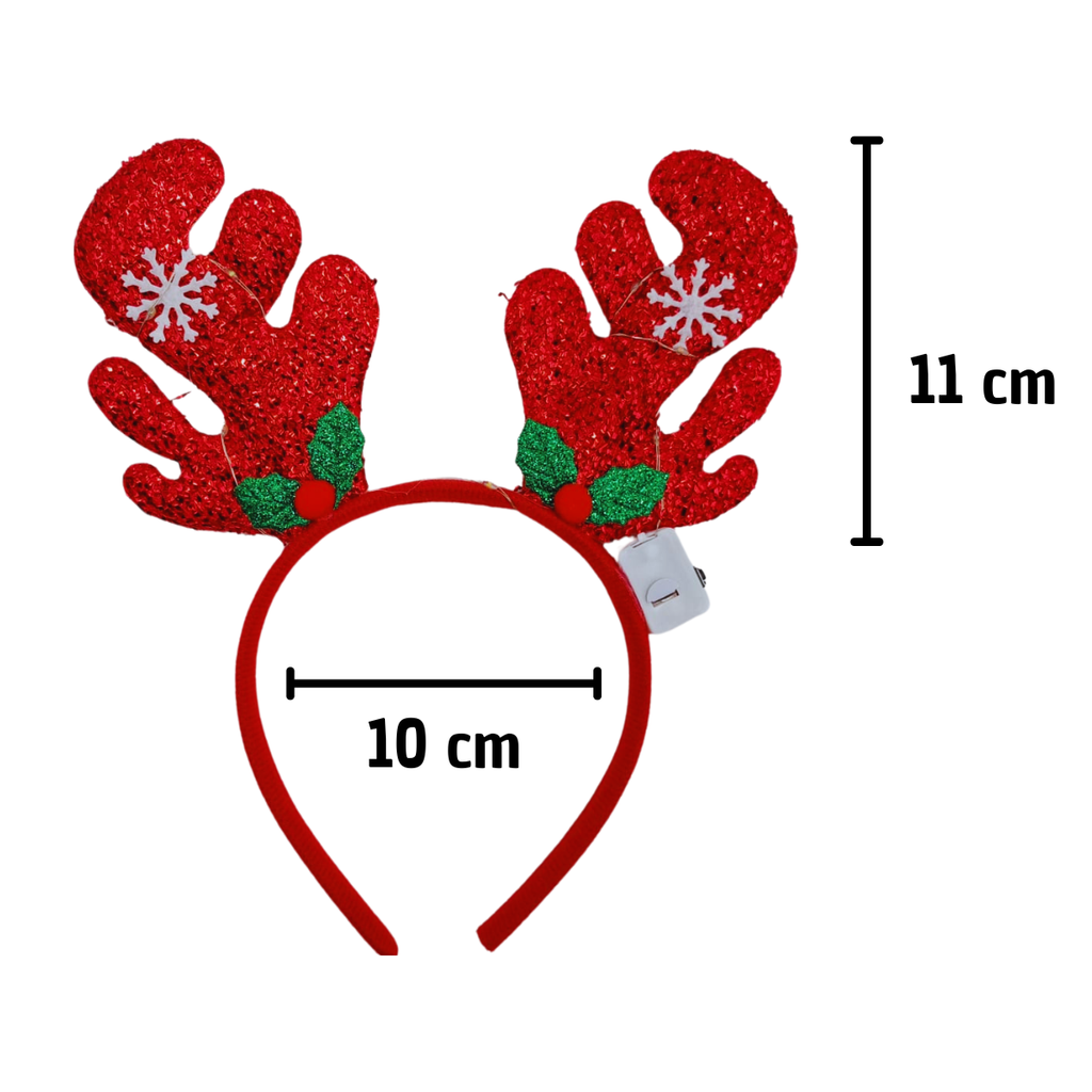 Diadema Reno con Luz LED - Accesorio Navideño