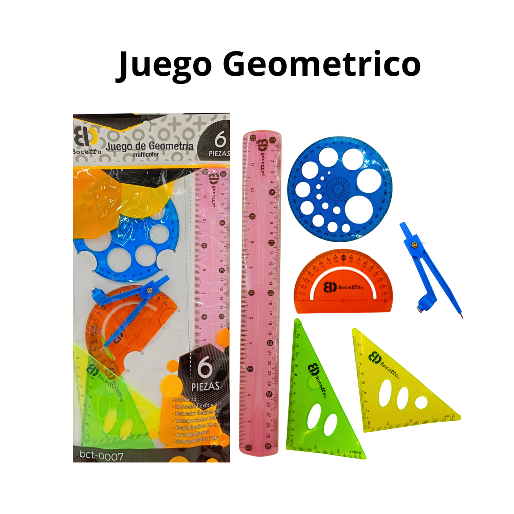 Juego Geométrico Escolar 4 Piezas - Matemáticas