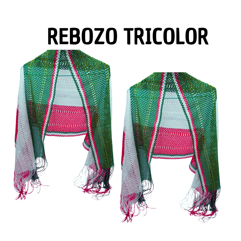 Rebozo Tricolor Mexicano - Accesorio Tradicional