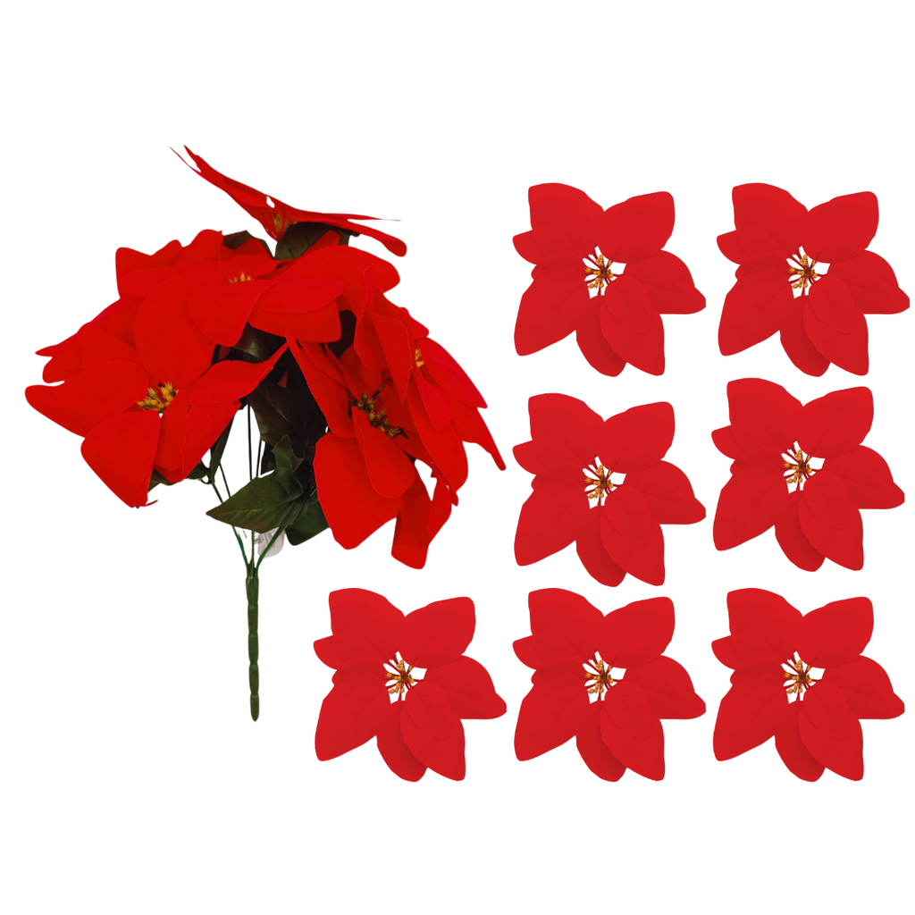 Nochebuena Artificial - Flor Navideña Decorativa