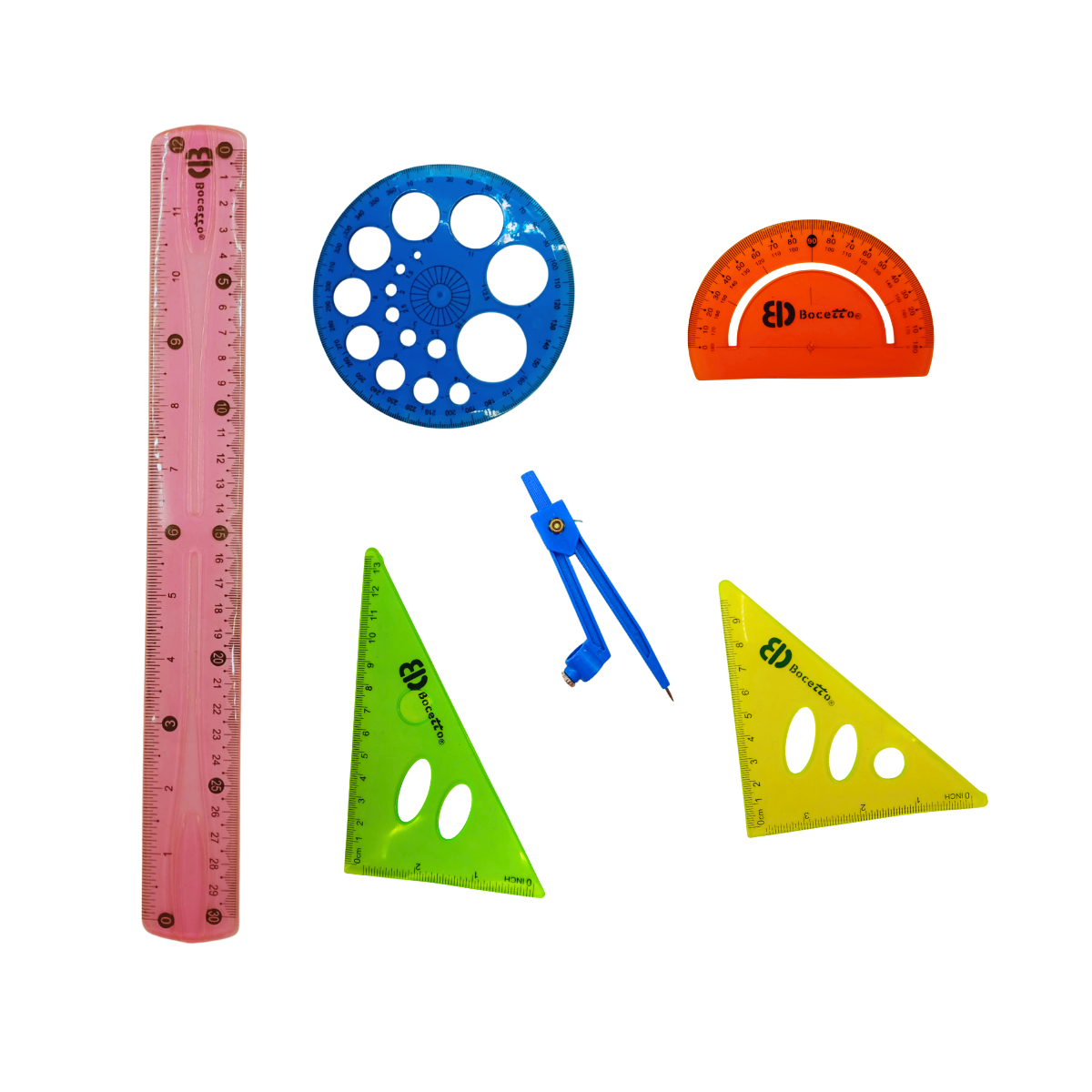 Juego Geométrico Escolar 4 Piezas - Matemáticas