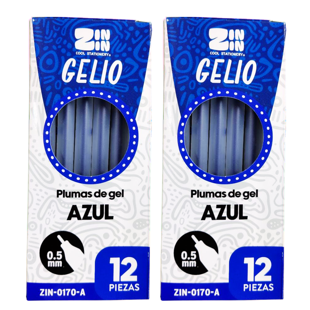 Plumas de Gel Azul 12 Piezas - Escritura Fluida