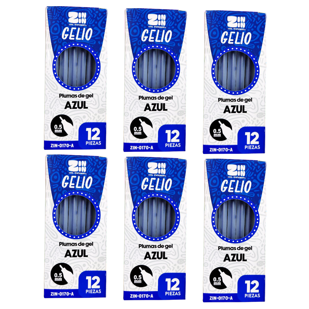 Plumas de Gel Azul 12 Piezas - Escritura Fluida