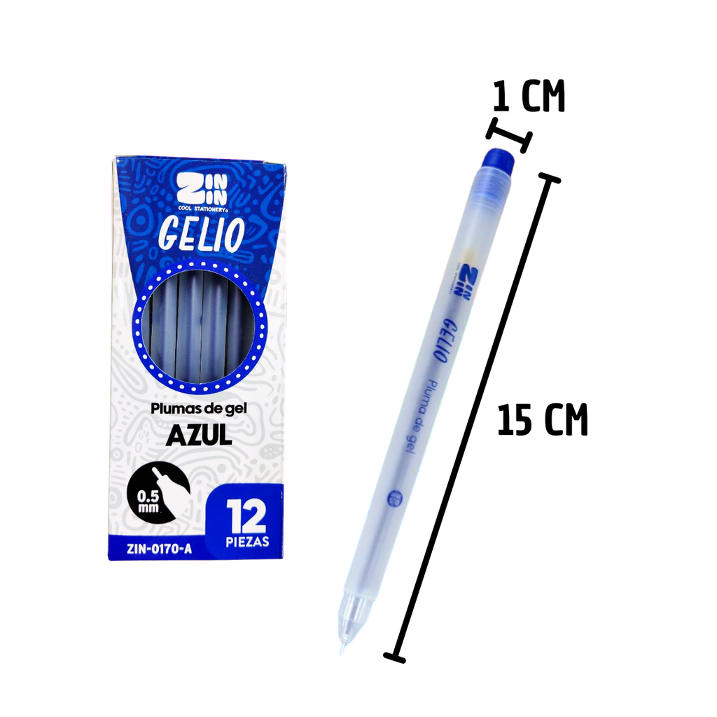 Plumas de Gel Azul 12 Piezas - Escritura Fluida