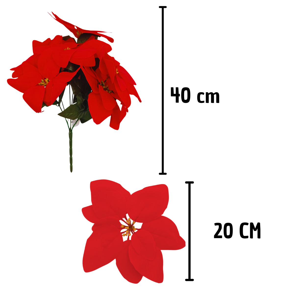 Nochebuena Artificial - Flor Navideña Decorativa