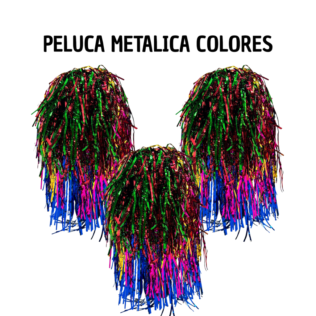 Peluca Metálica Brillante - Fiesta Disco