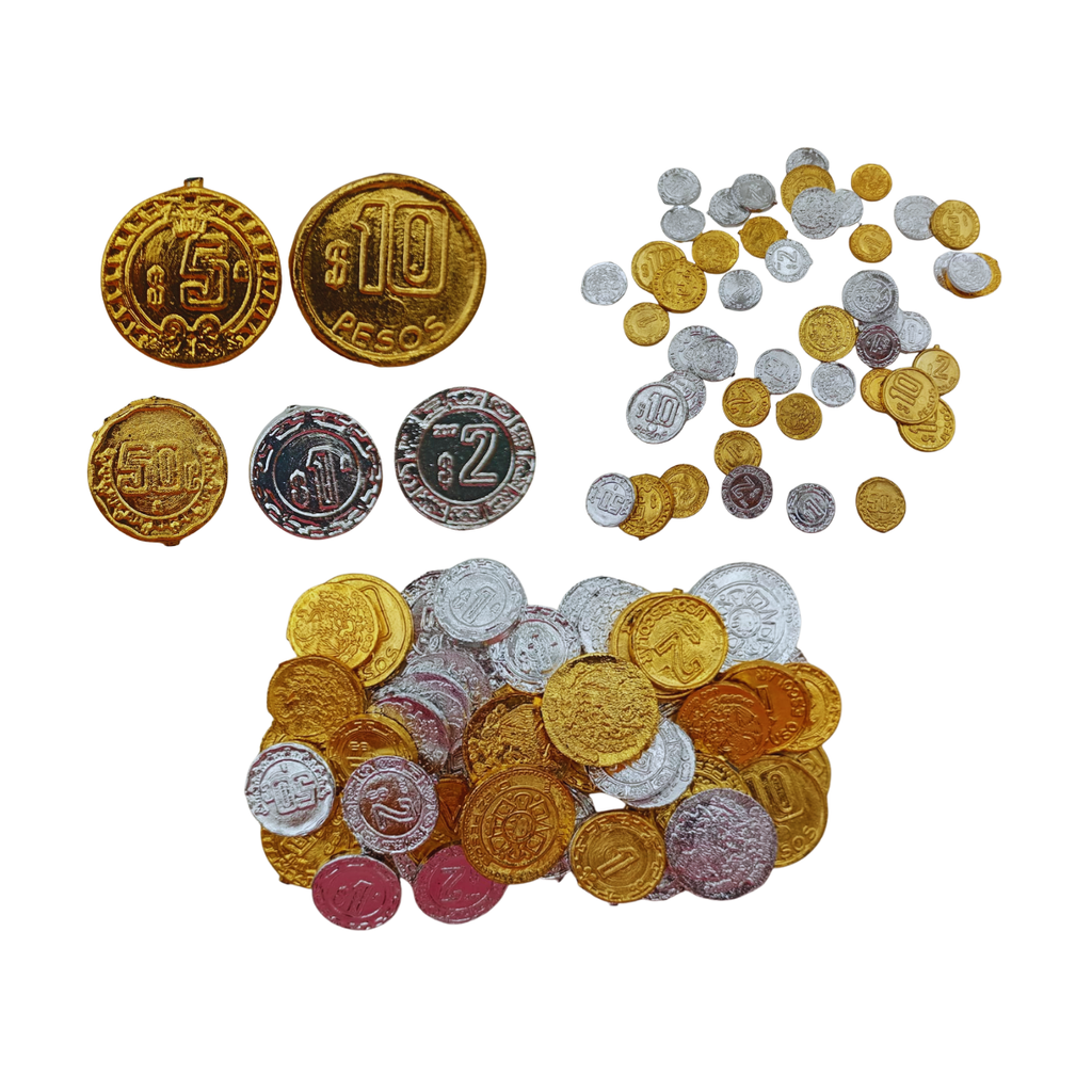 Monedas de Plástico Doradas - Tesoro Pirata