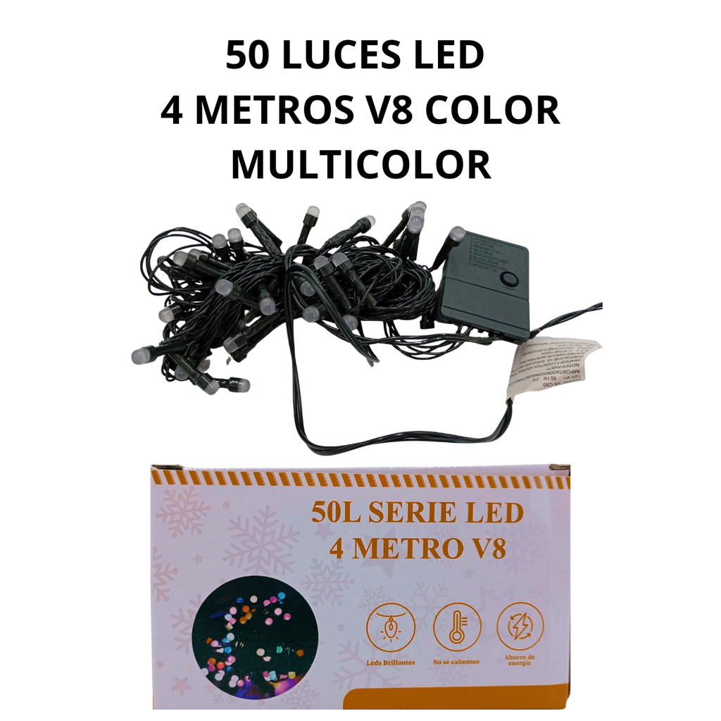 Serie LED 50 Luces Multicolor V8 - Alegría Navideña