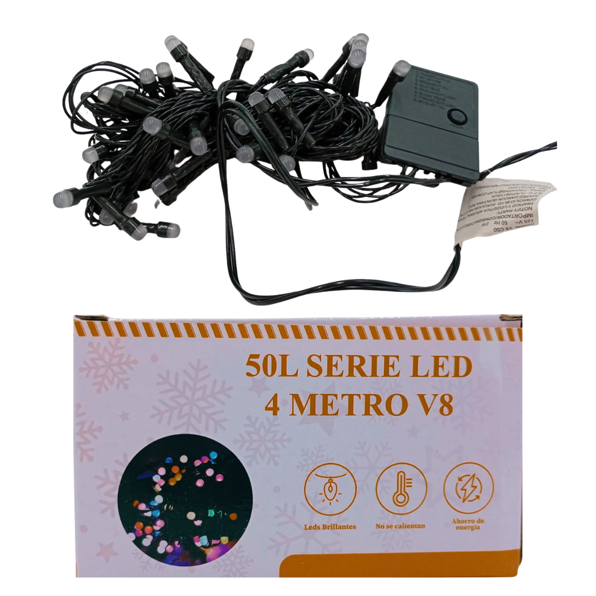 Serie LED 50 Luces Multicolor V8 - Alegría Navideña
