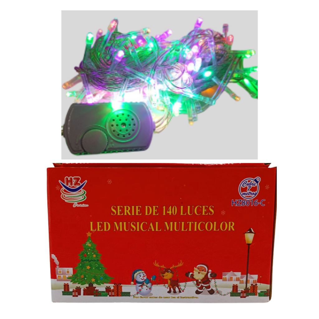 Serie LED 140 Luces Multicolor - Navidad Alegre