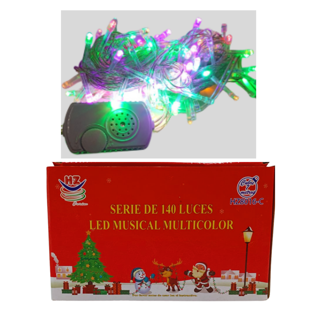 Serie LED 140 Luces Multicolor - Navidad Alegre