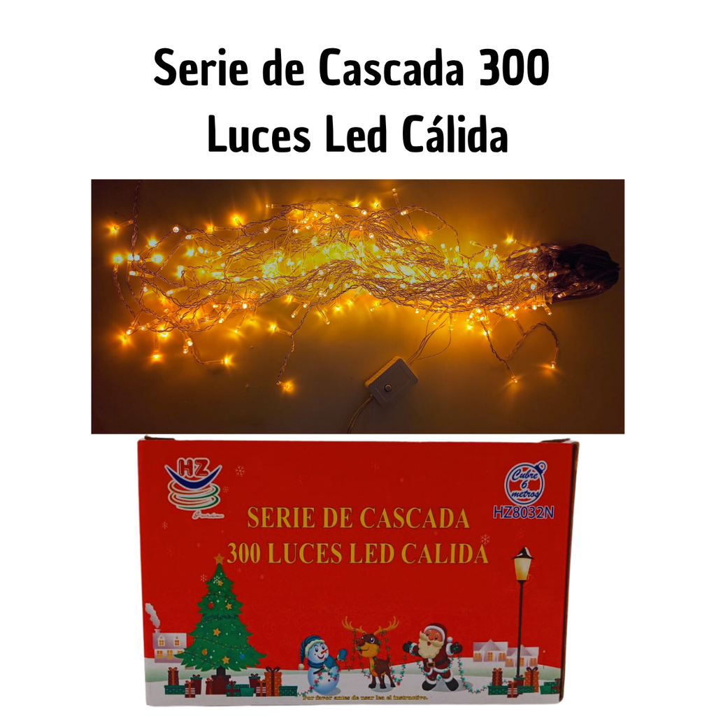 Cortina Cascada 300 Luces Cálidas - Elegancia Dorada