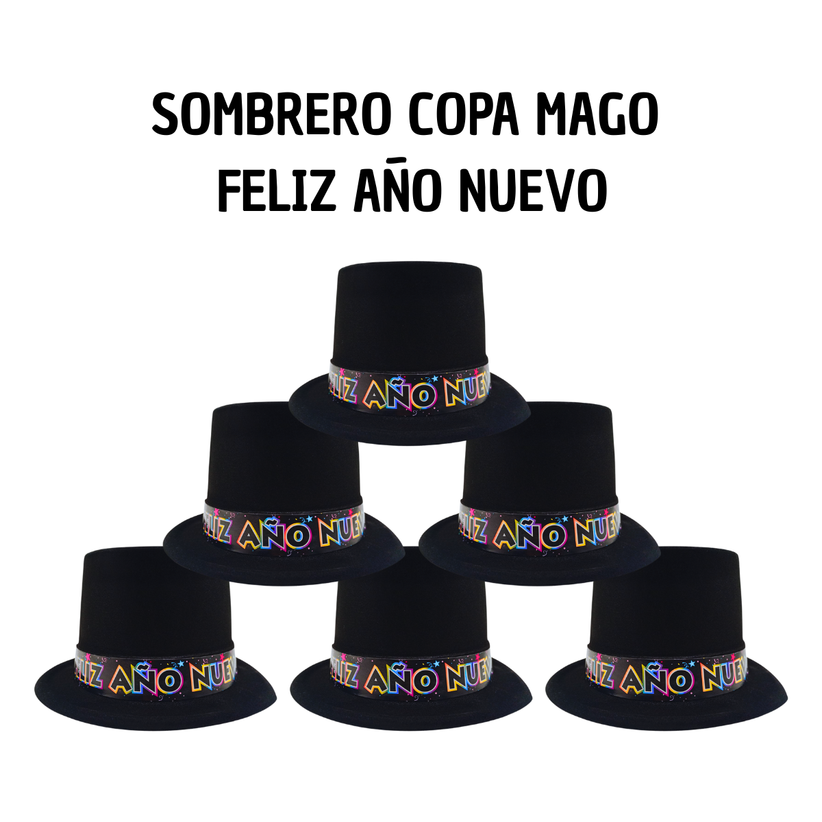 Sombrero Copa Mago Feliz AñO Nuevo - Calidad Premium Super Novedades