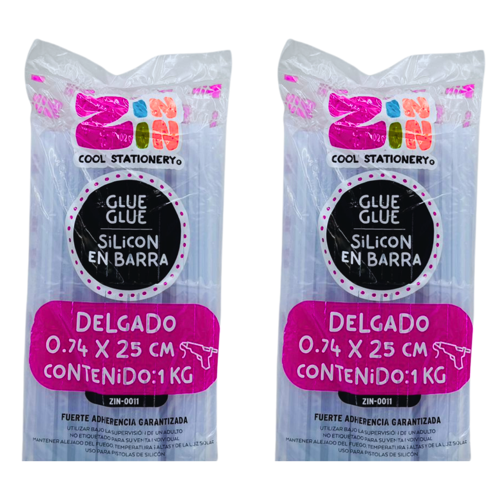 Barras de Silicón Delgado 1 Kilo - Manualidades y Escolar
