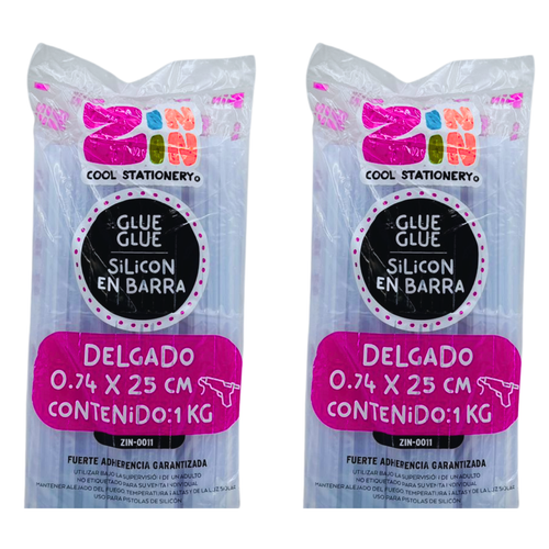 Barras de Silicón Delgado 1 Kilo - Manualidades y Escolar