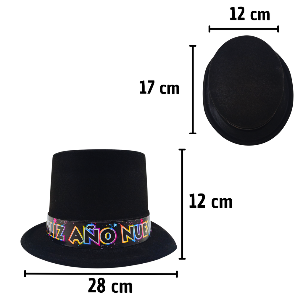 Sombrero Copa Mago Feliz AñO Nuevo - Calidad Premium Super Novedades