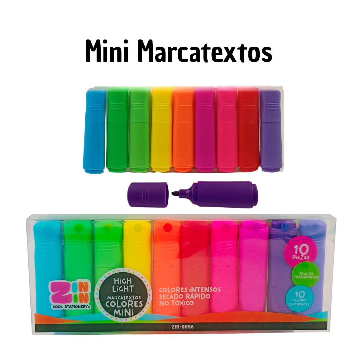 Mini Marcatextos Pastel 6 Colores - Subrayado Aesthetic