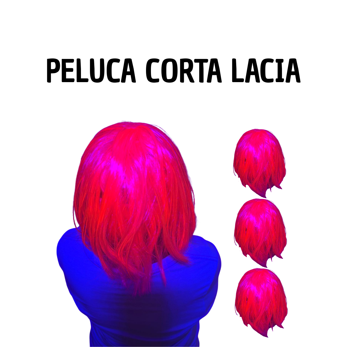 Peluca Corta Lacia - Disfraz y Cosplay