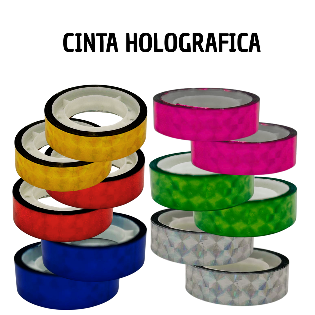 Cinta Holográfica Decorativa - Brillo Arcoíris