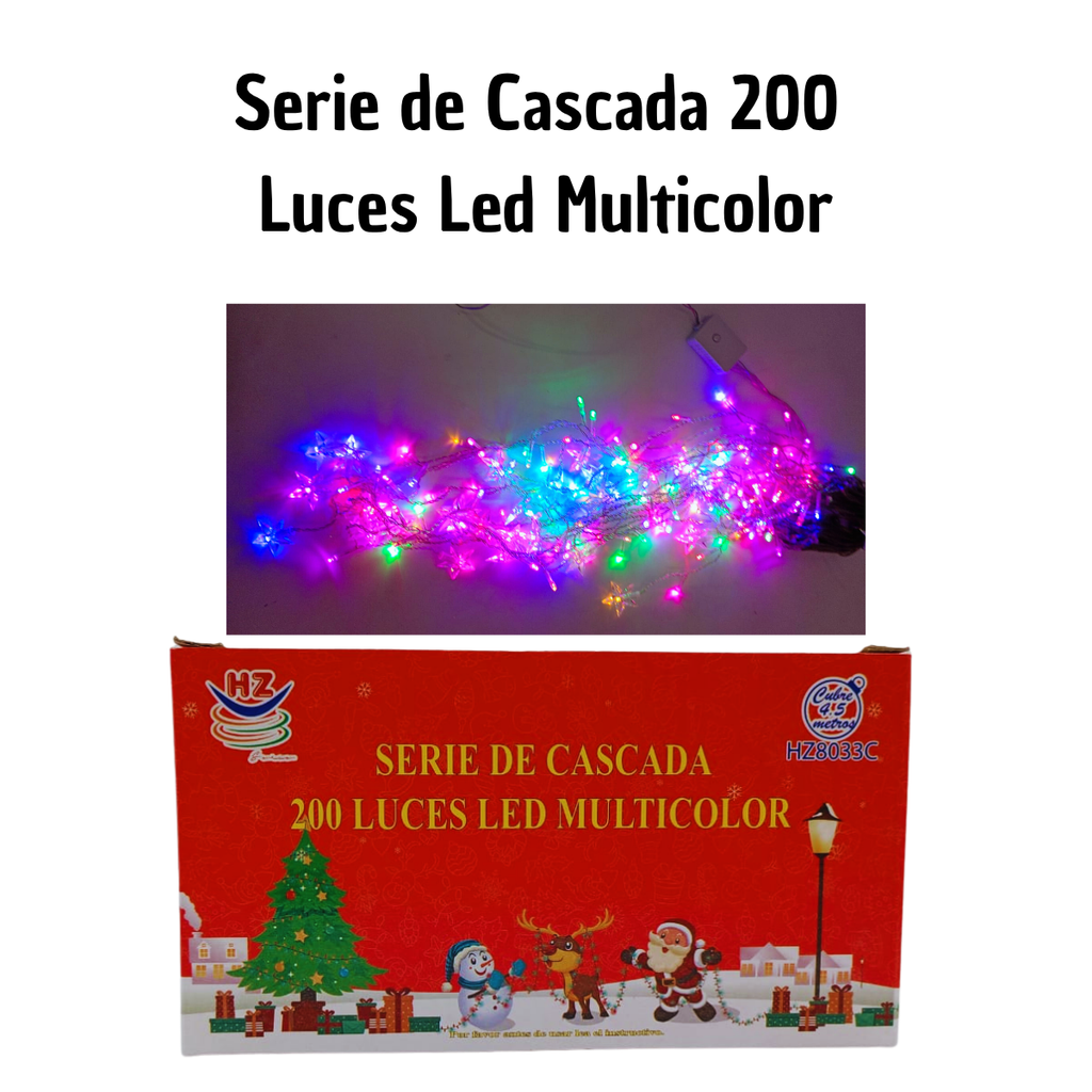 Cortina Cascada 200 Luces Multicolor - Espectáculo