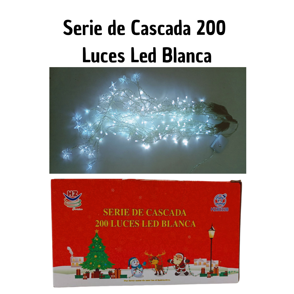 Cortina Cascada 200 Luces Blancas - Efecto Mágico
