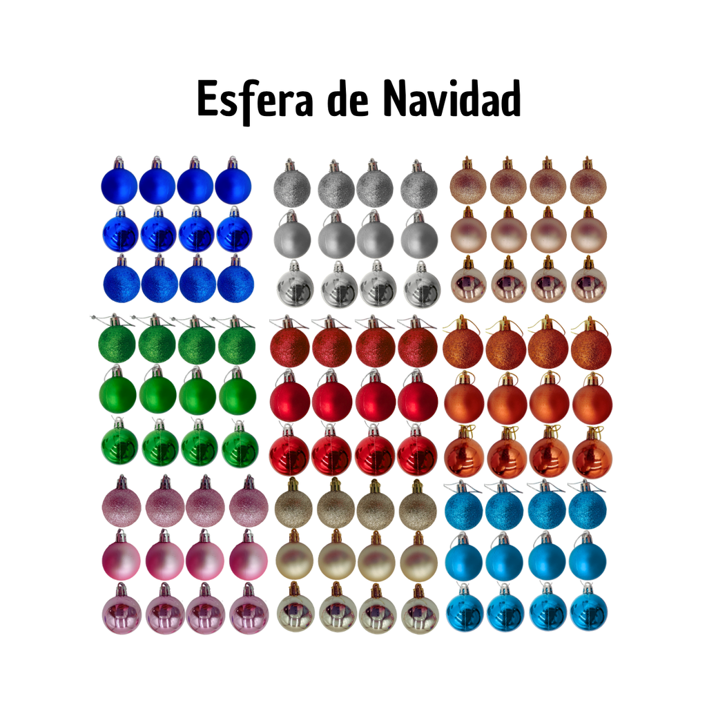 Esferas Navideñas 12 Piezas - Decoración Árbol