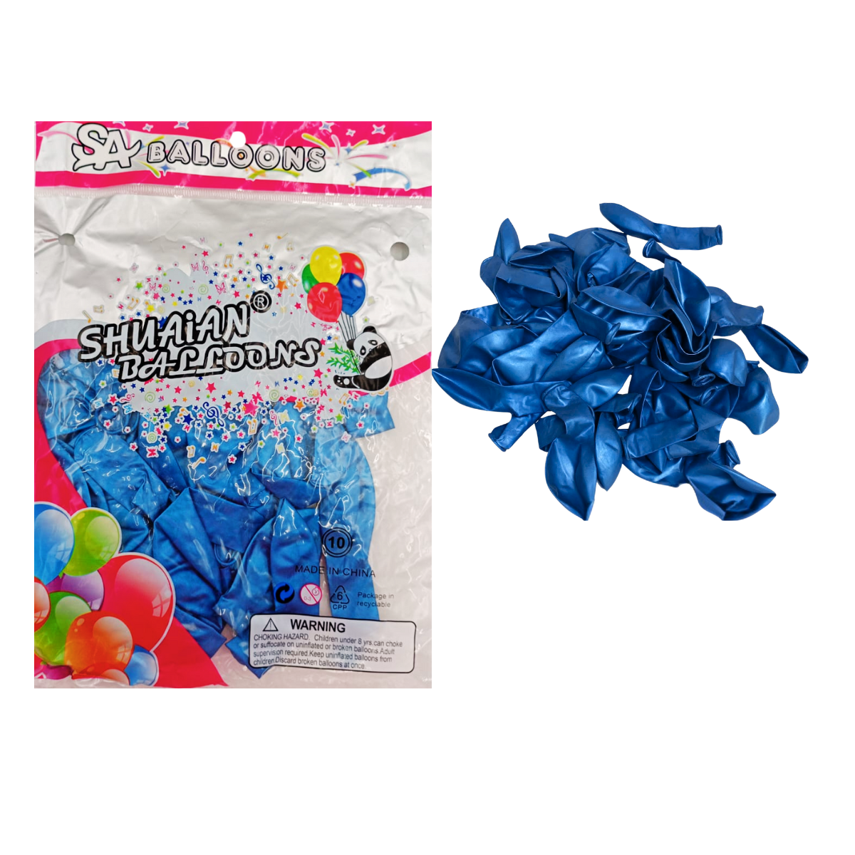 Globos Látex Cromado Azul - Decoración Elegante