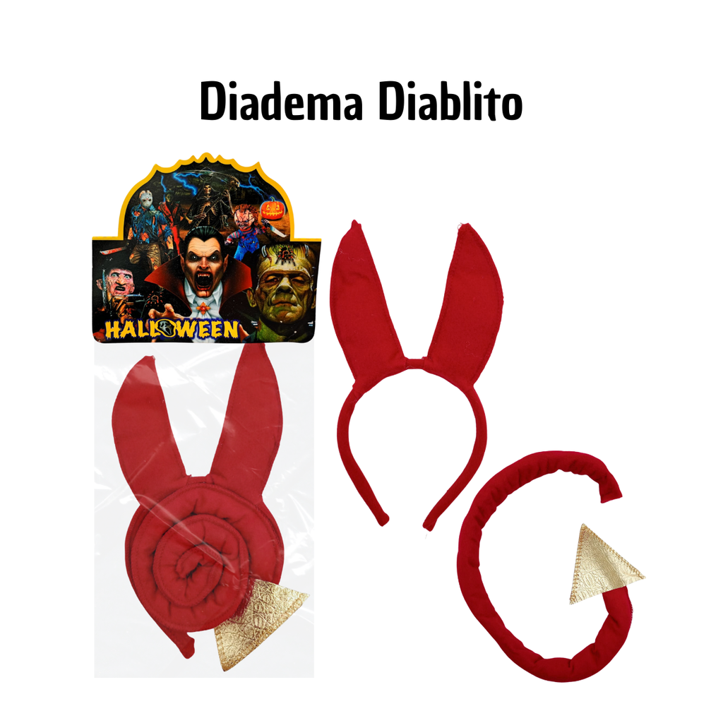 Diadema Diablita con Cuernos - Disfraz Halloween