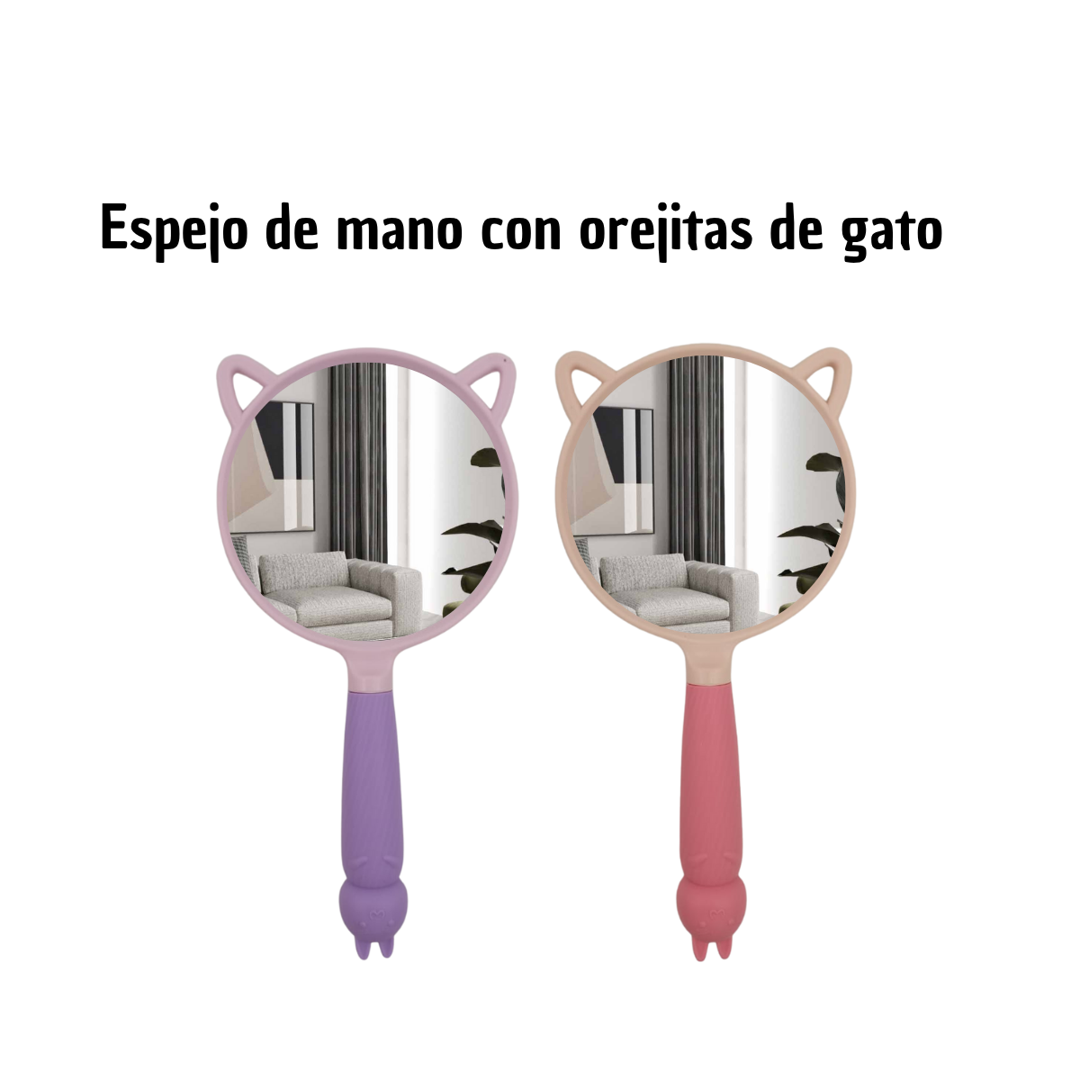 Espejo de Mano Orejas de Gato - Diseño Kawaii
