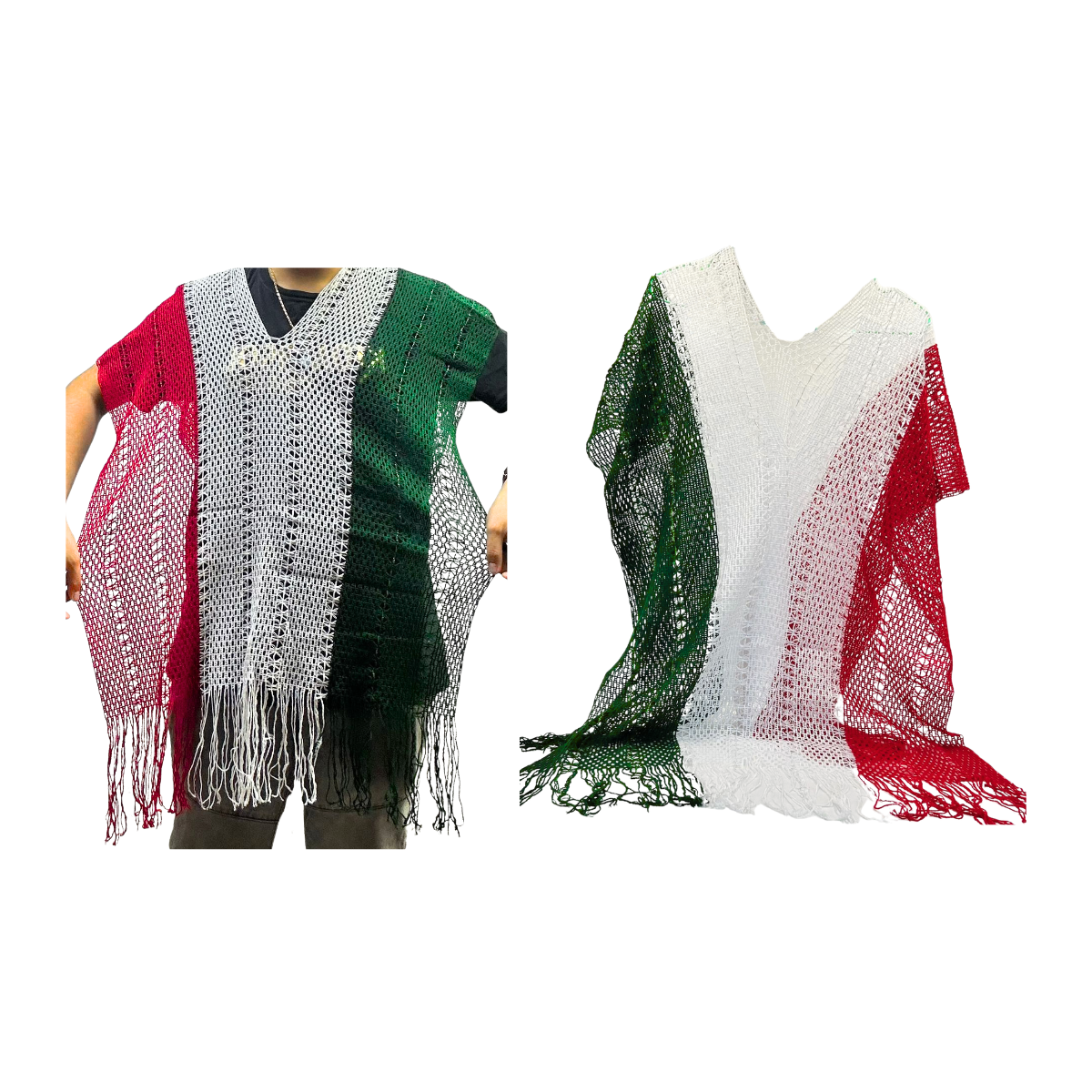 Gabán Tricolor Mexicano - Disfraz Fiestas Patrias