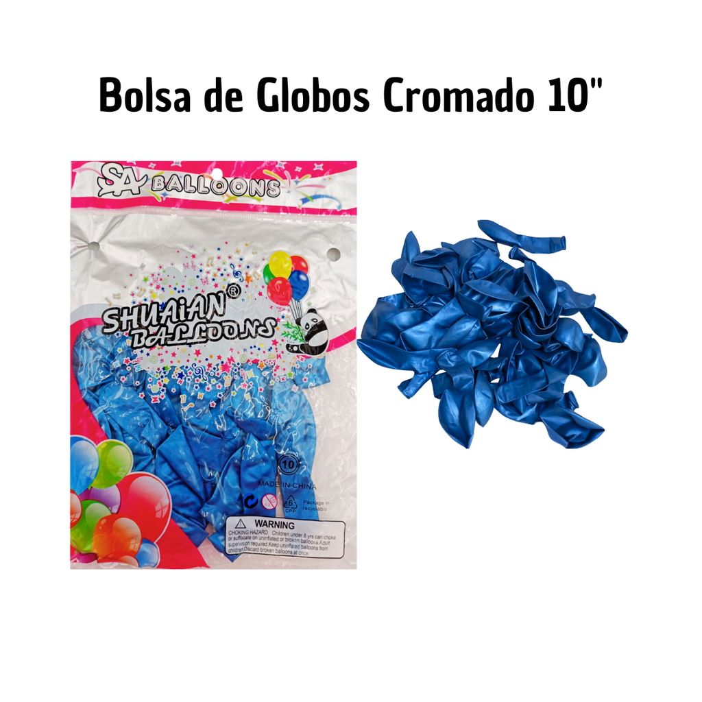 Globo Azul Cromado