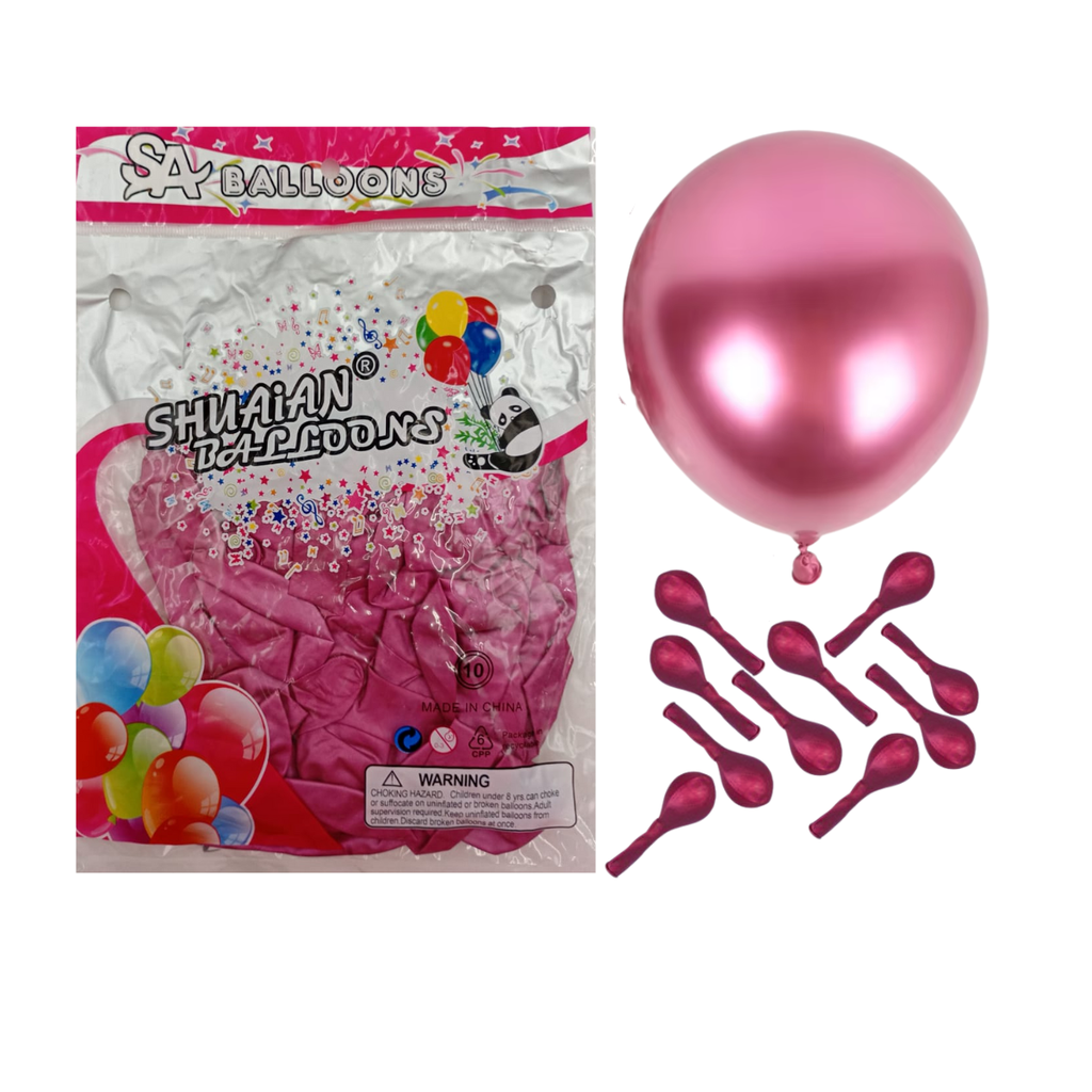 Globos Látex Cromado Rosa Pastel - Decoración Suave