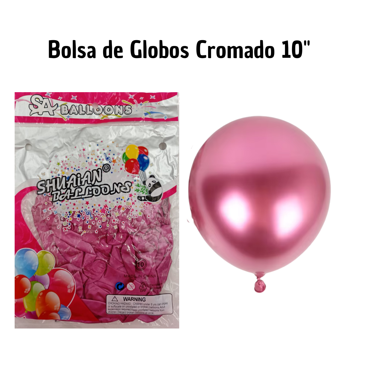 Globo Rosado Cromado