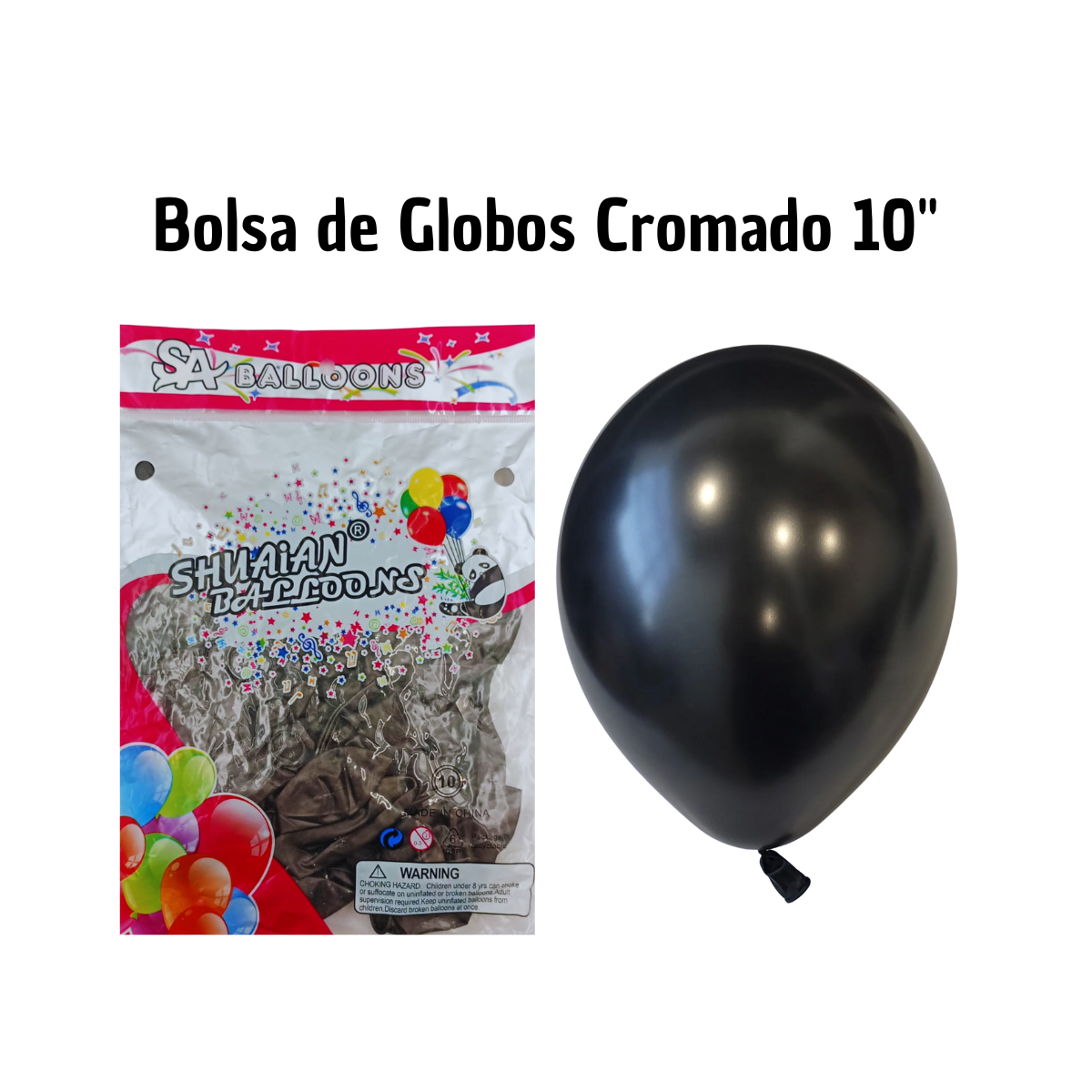 Globo Negro Cromado