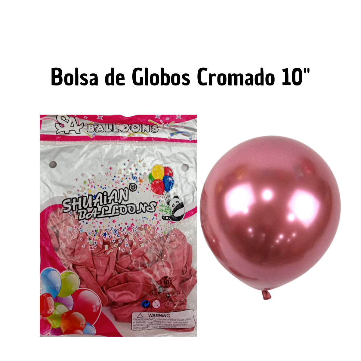 Globo Rosa Cromado