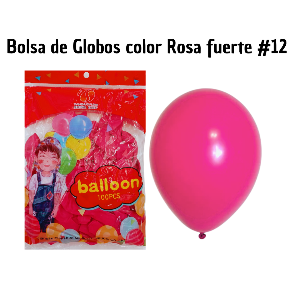 Globos Látex Rosa Fucsia - Fiesta Vibrante