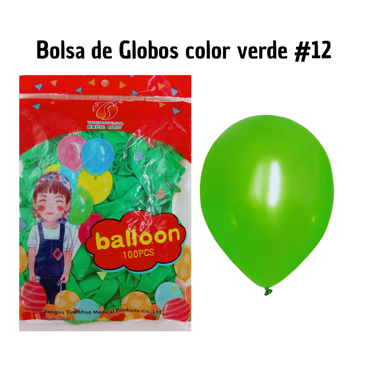 Globos Látex Verde - Naturaleza y Frescura