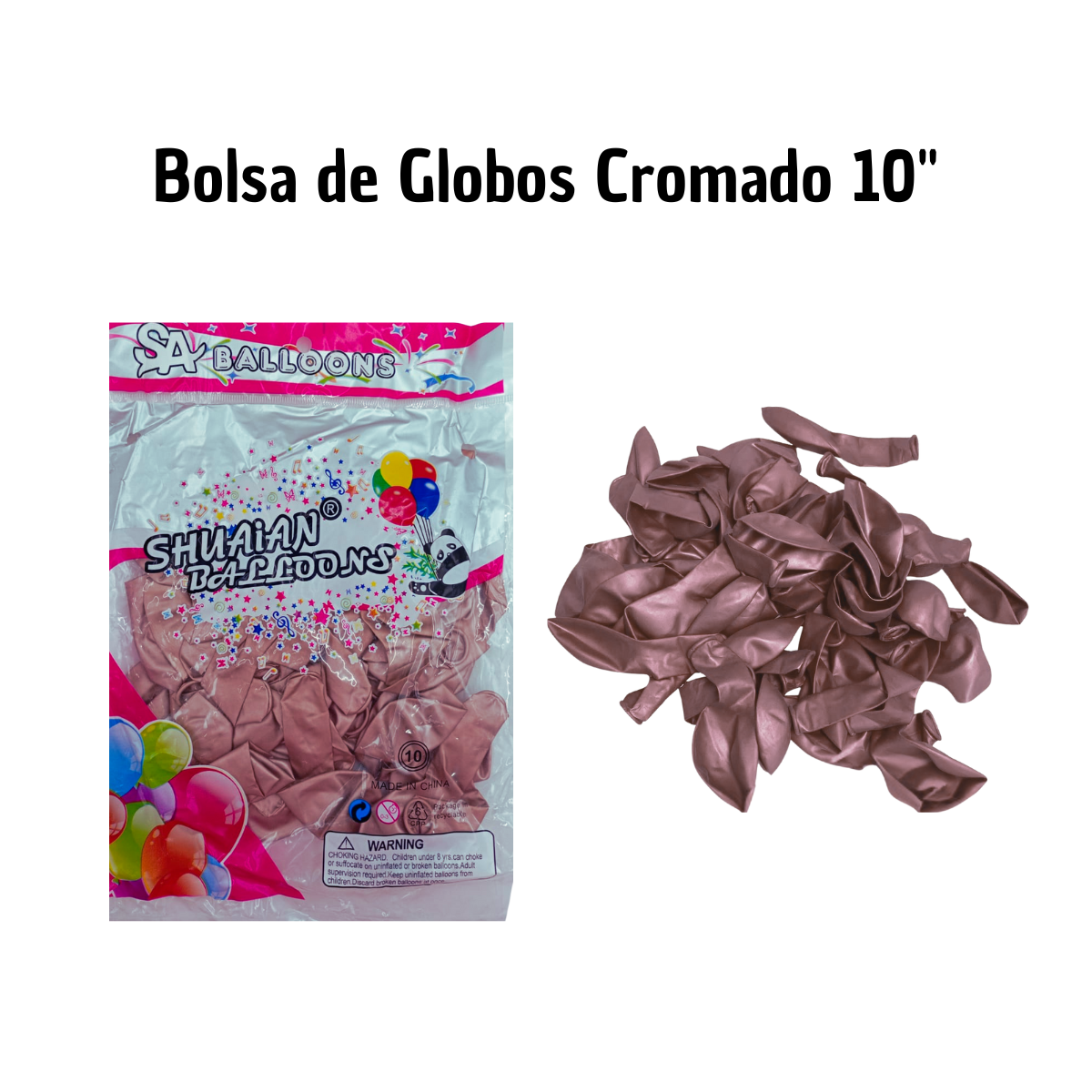 Globos Látex Cromado Mix - Variedad de Colores Metálicos