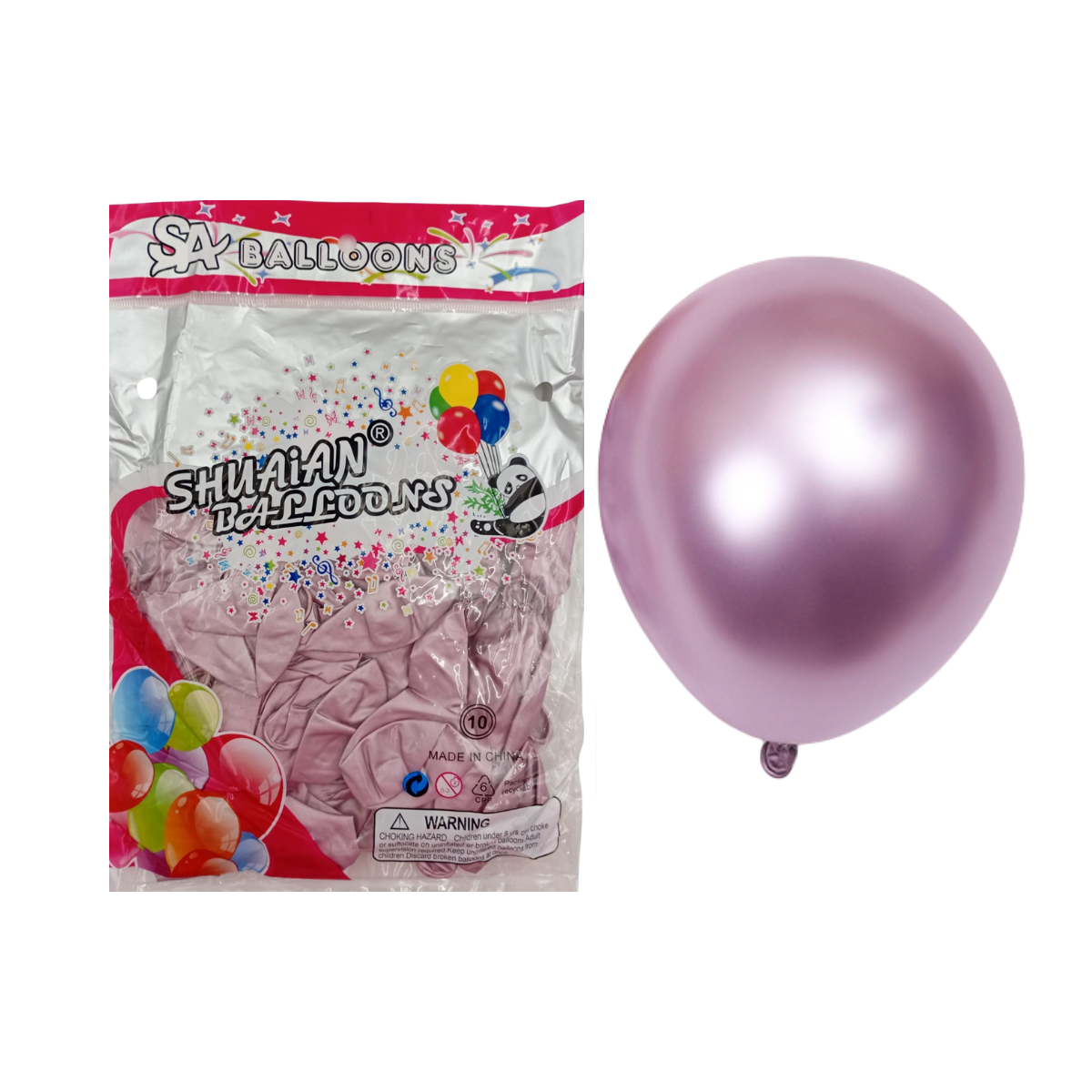 Globos Látex Cromado Rosa Claro - Fiesta Tierna
