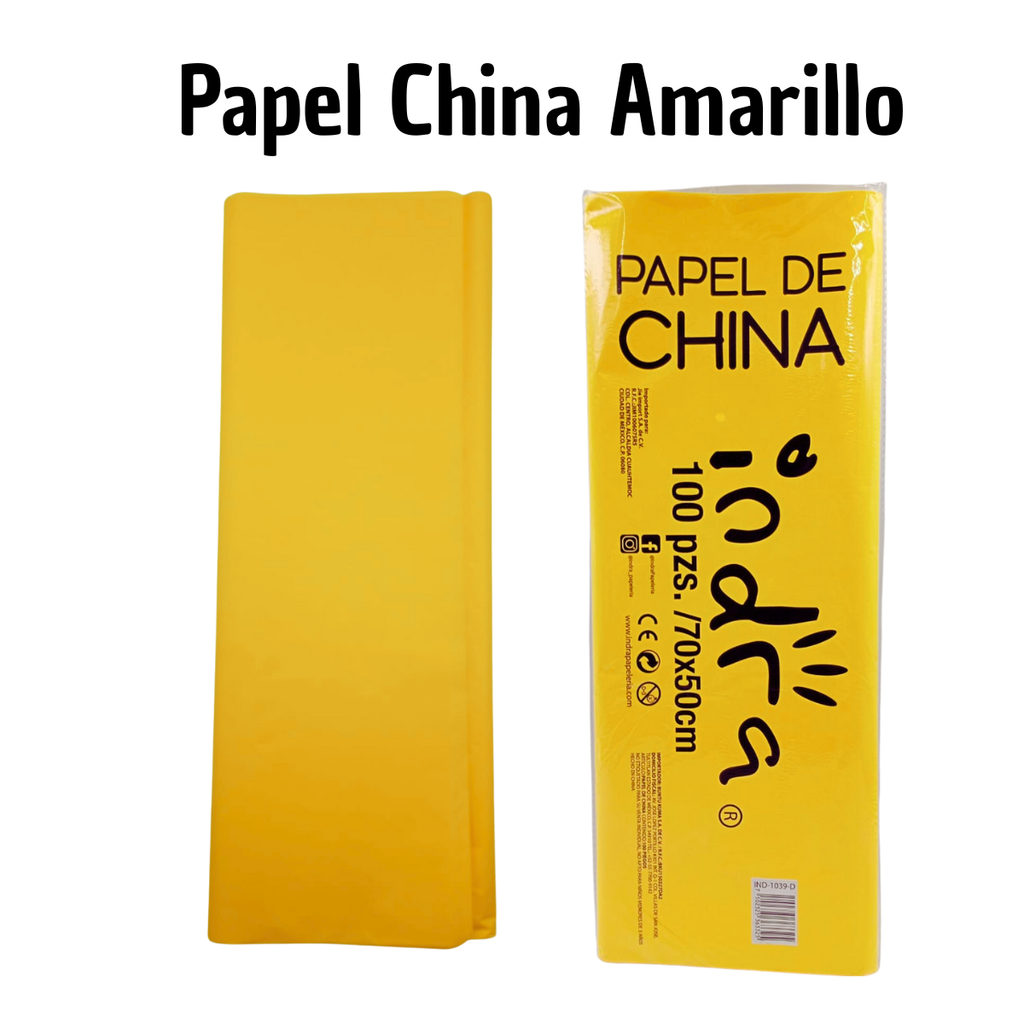 Papel China Amarillo 10 Pliegos - Manualidades