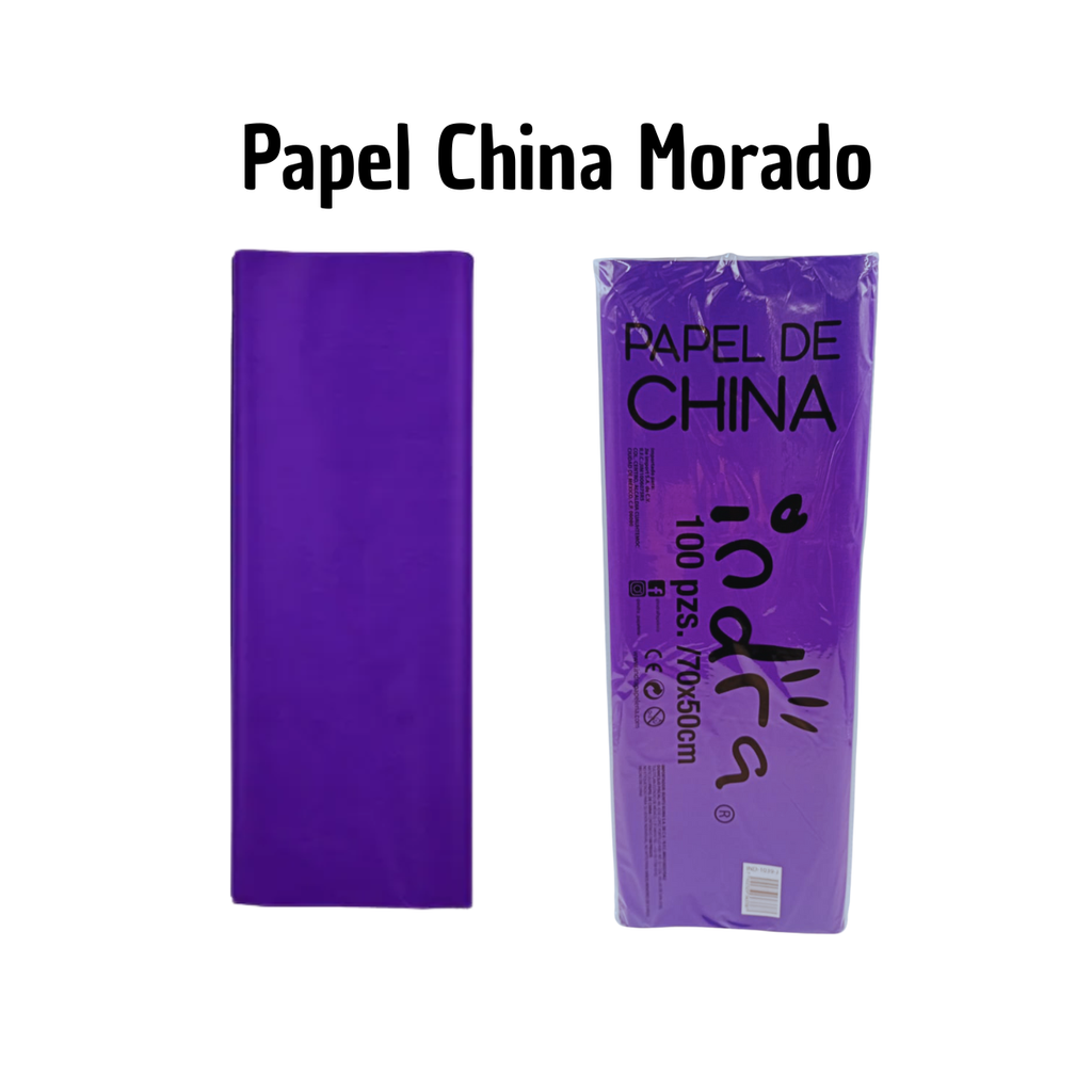 Papel China Morado 10 Pliegos - Manualidades Premium