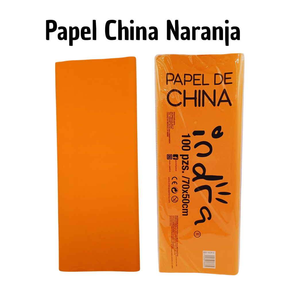 Papel China Naranja 10 Pliegos - Otoño y Alegría