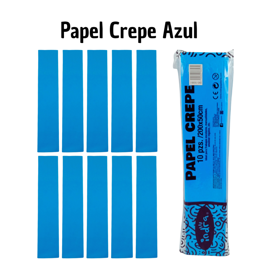 Papel Crepé Azul - Manualidades Escolares