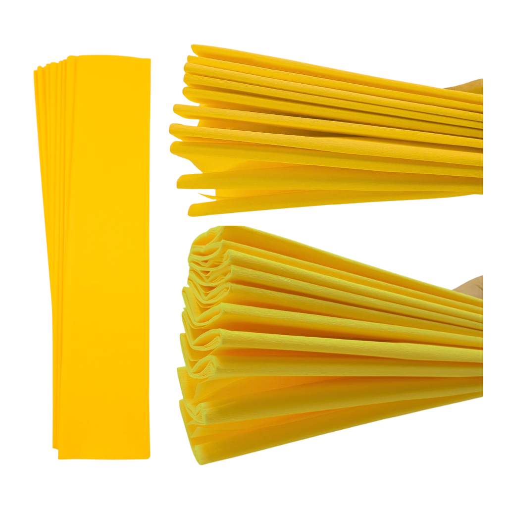 Papel Crepé Amarillo - Decoraciones Festivas