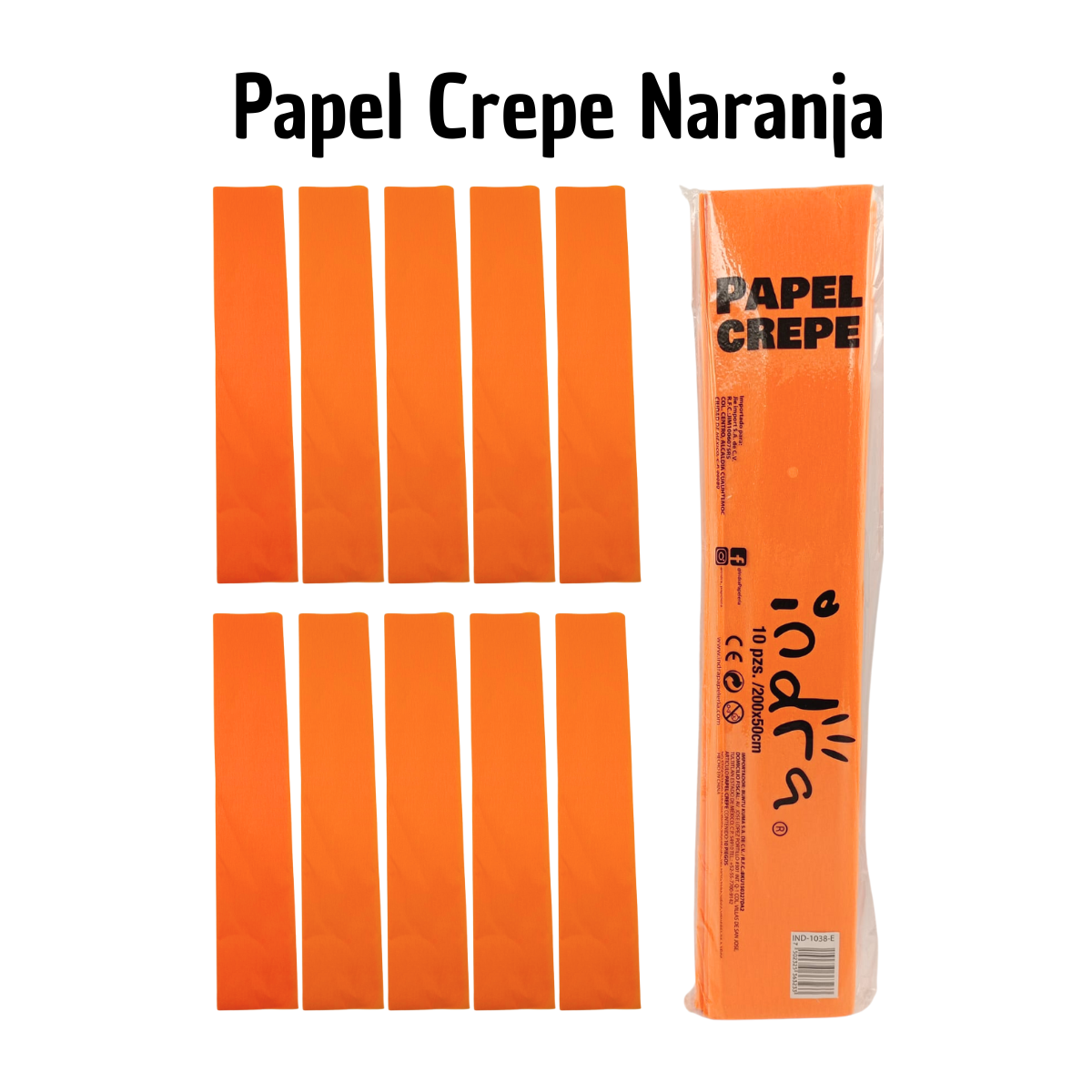 Papel Crepé Naranja - Otoño y Halloween
