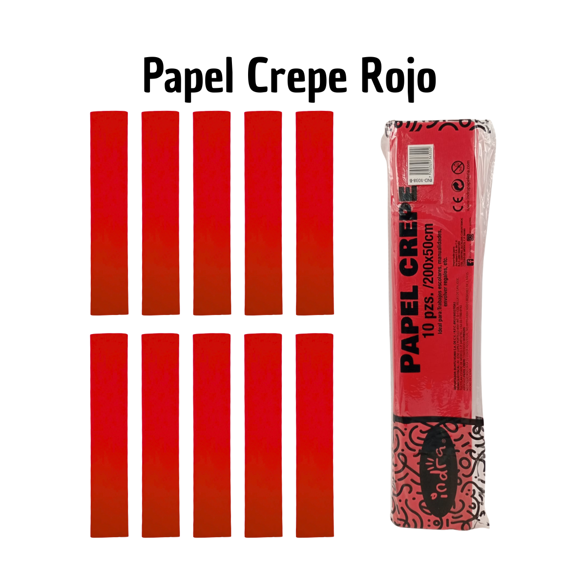 Papel Crepé Rojo - Pasión y Fiesta